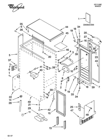 Cabinet liner and door parts