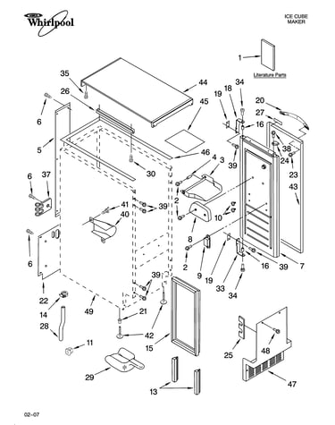 Cabinet liner and door parts