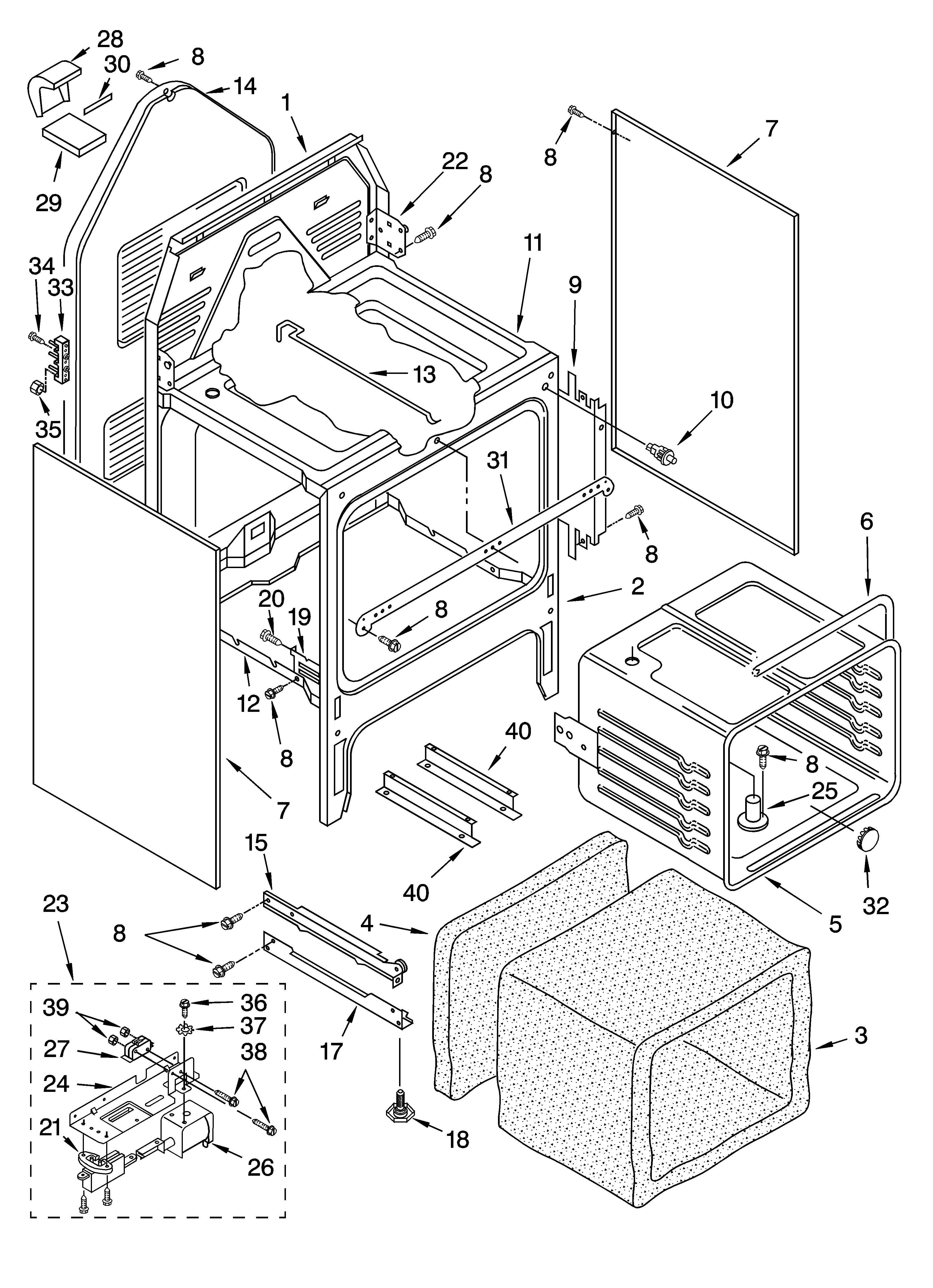 OVEN CHASSIS PARTS