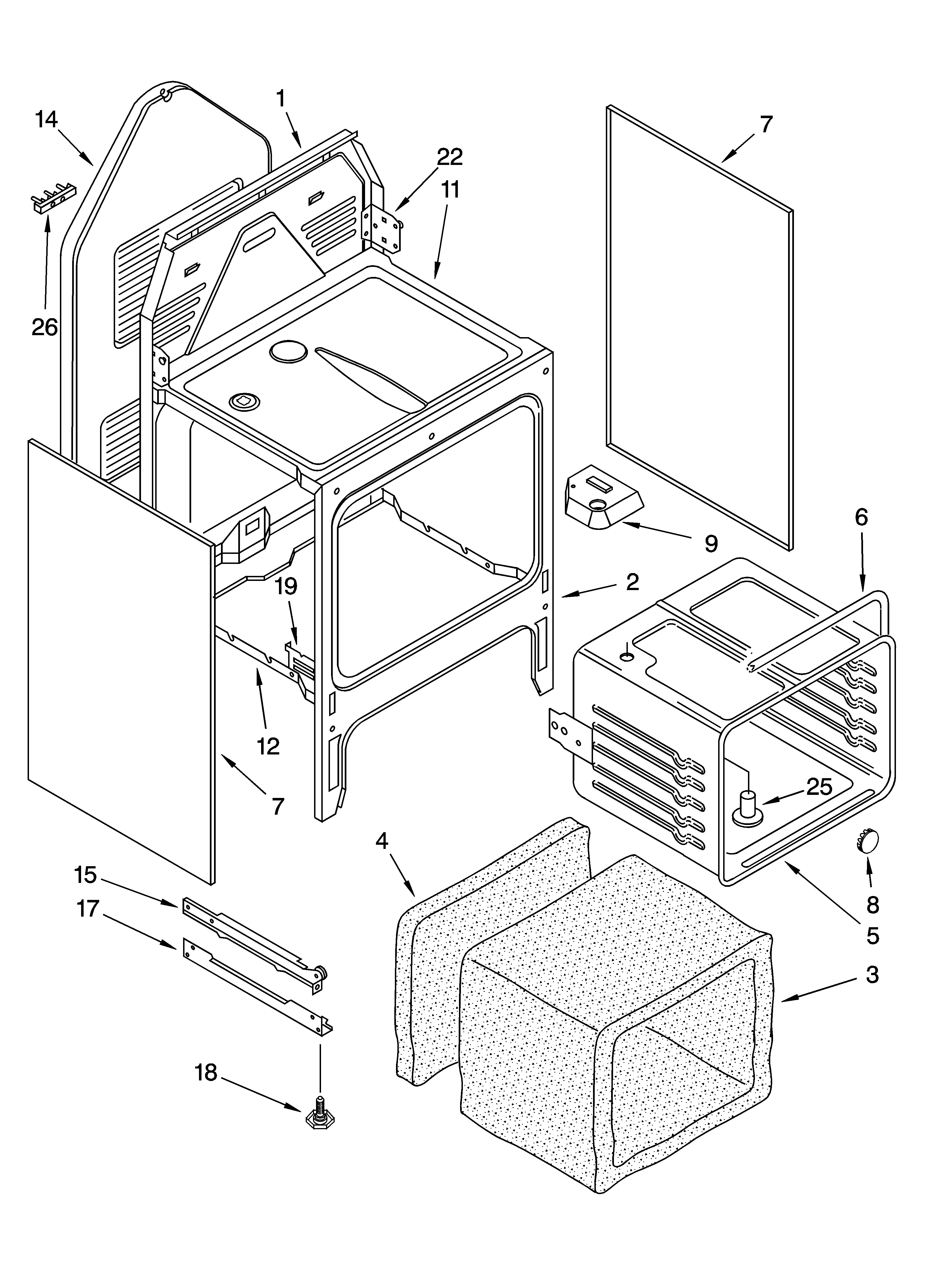 Oven chassis parts