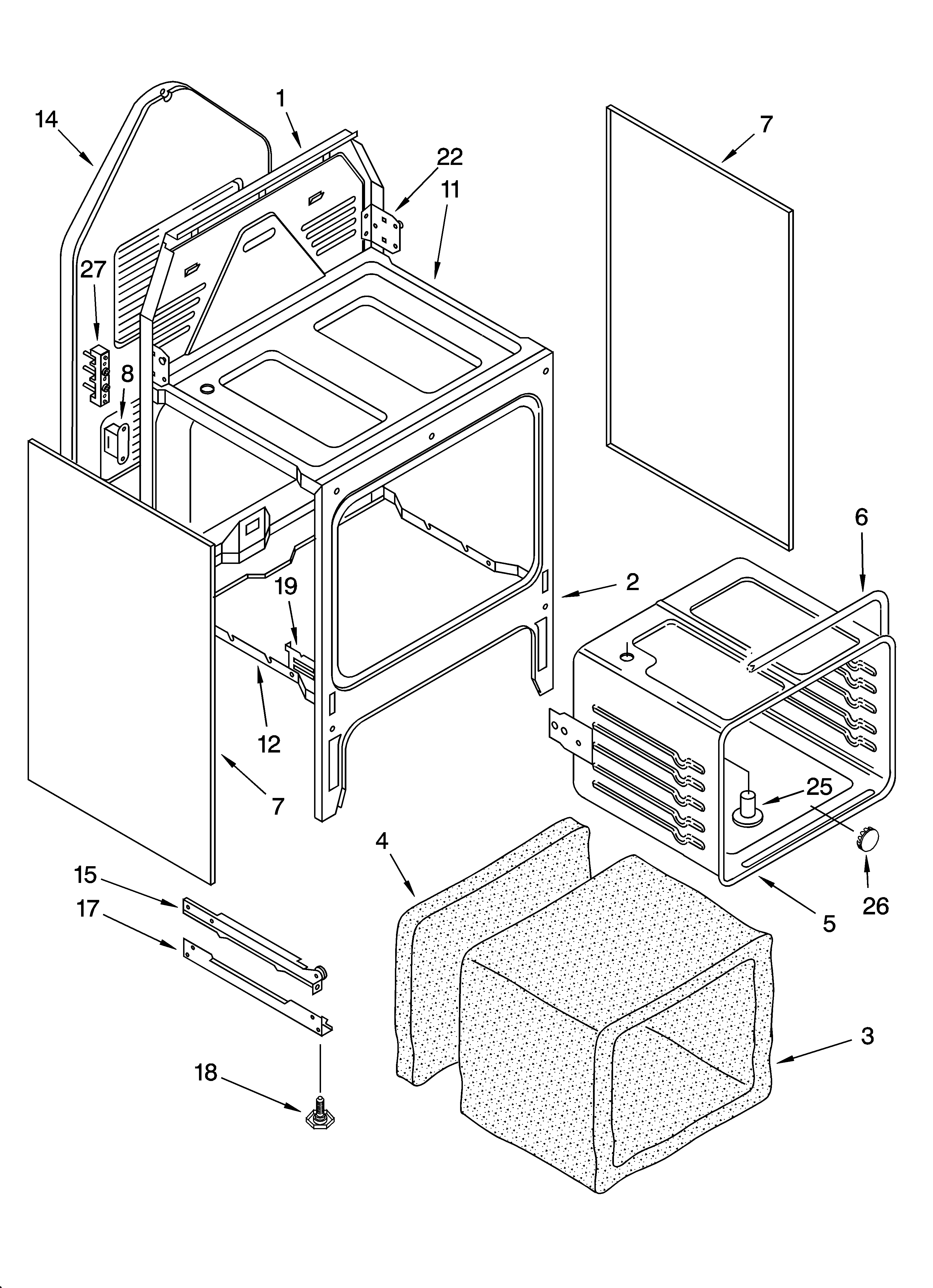 Oven chassis parts