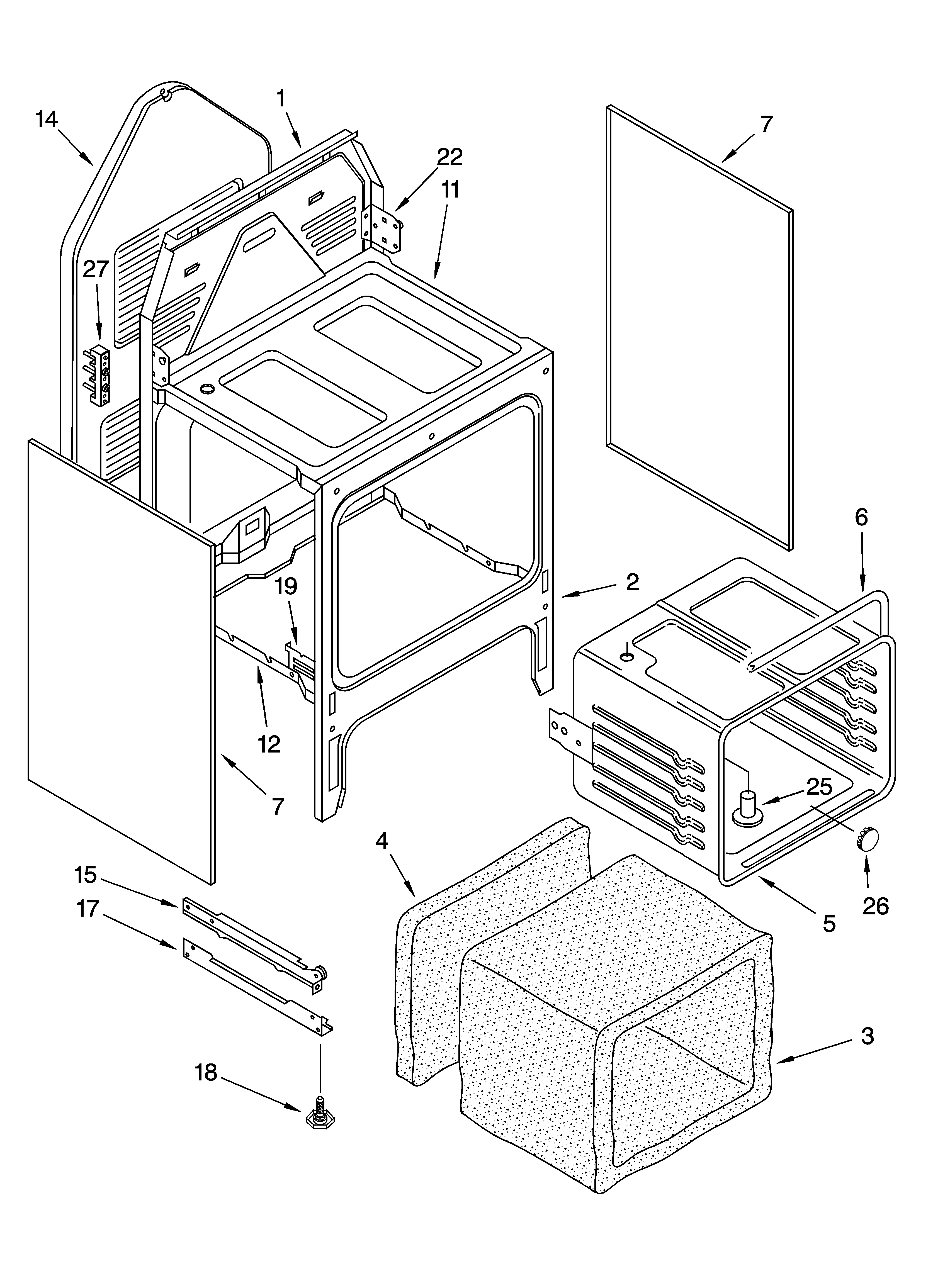 Oven chassis parts