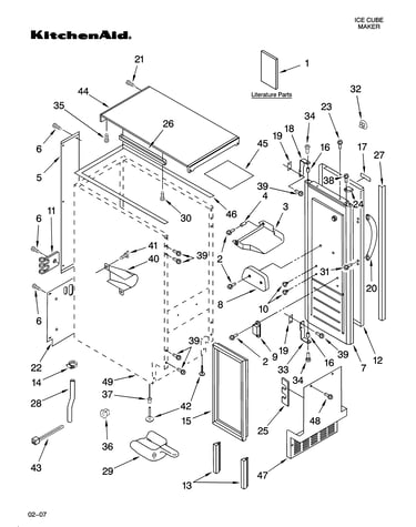 Cabinet liner and door parts