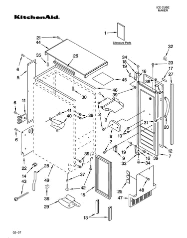 Cabinet liner and door parts