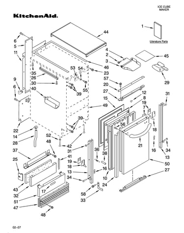 Cabinet liner and door parts
