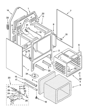 Oven chassis parts