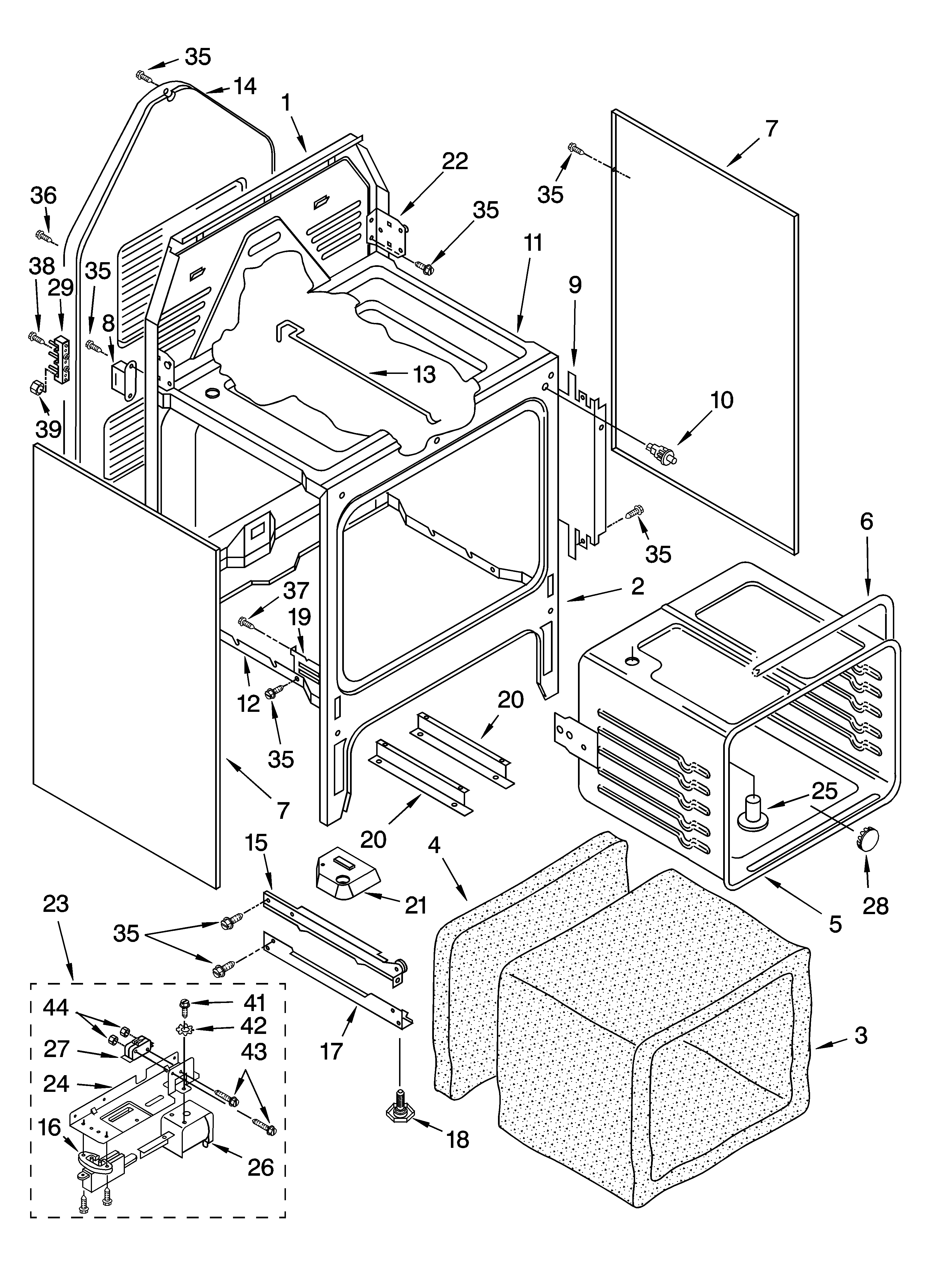 Oven chassis parts