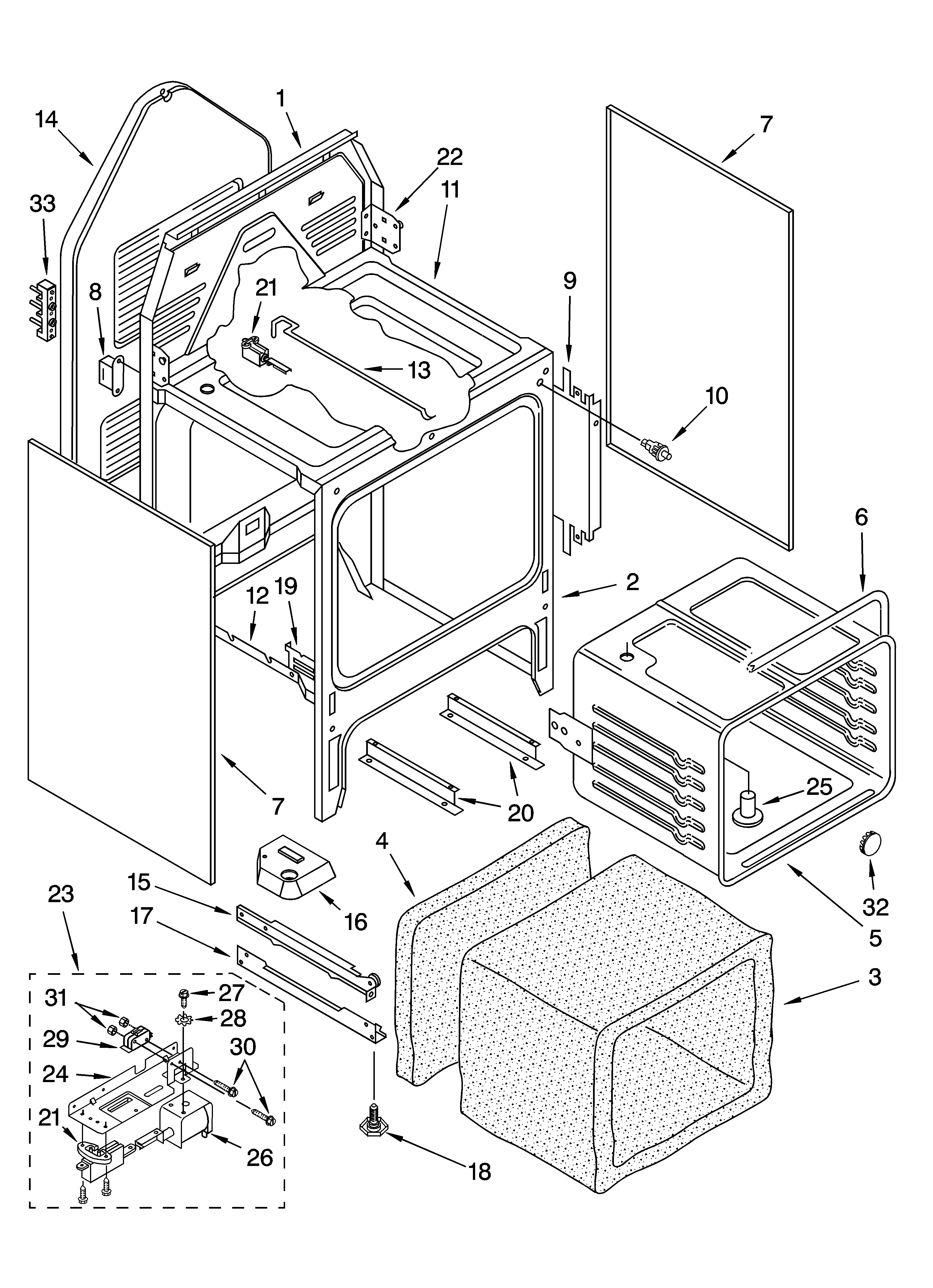 OVEN CHASSIS PARTS