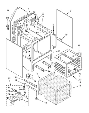 Oven chassis parts