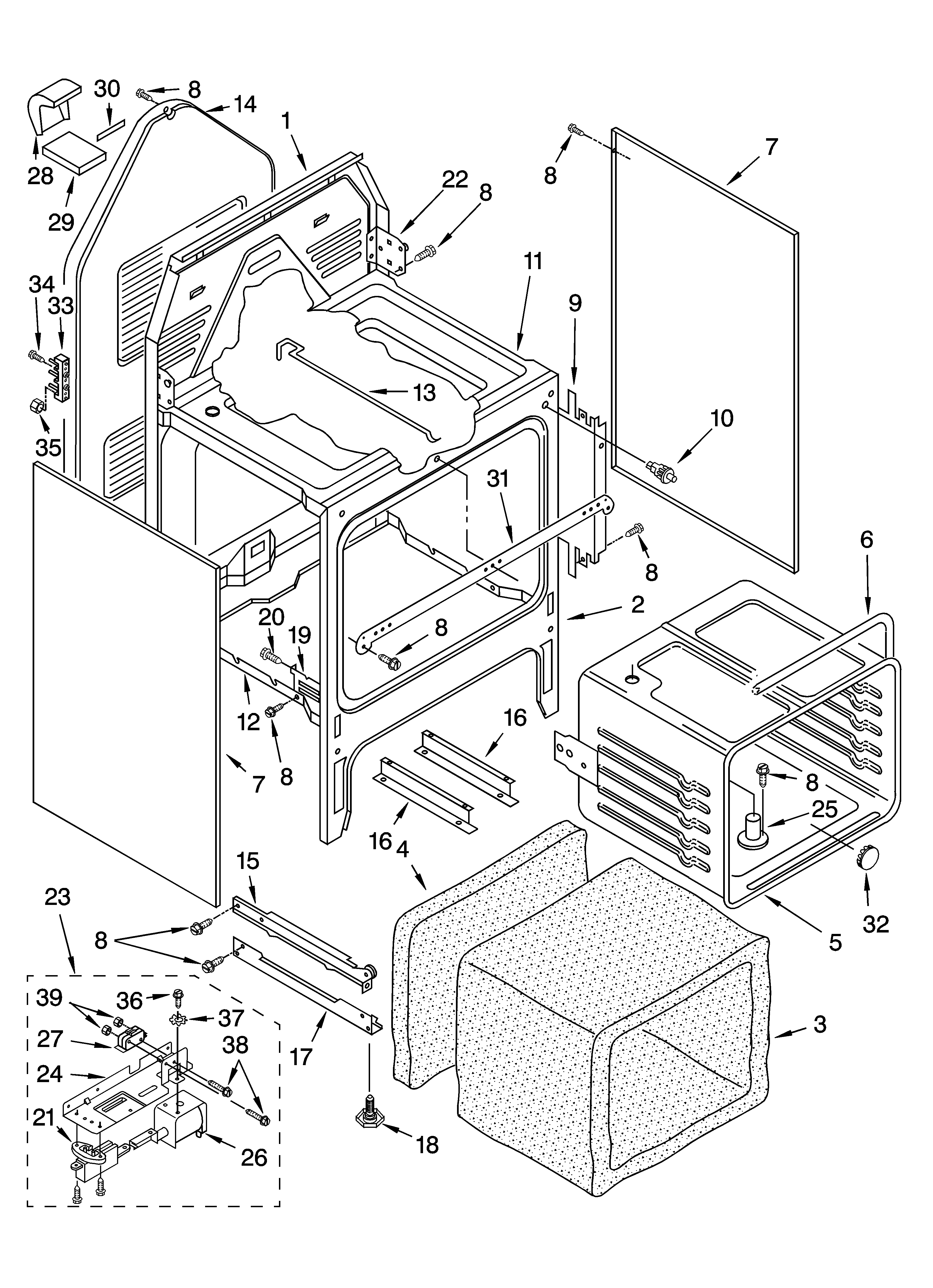 OVEN CHASSIS PARTS