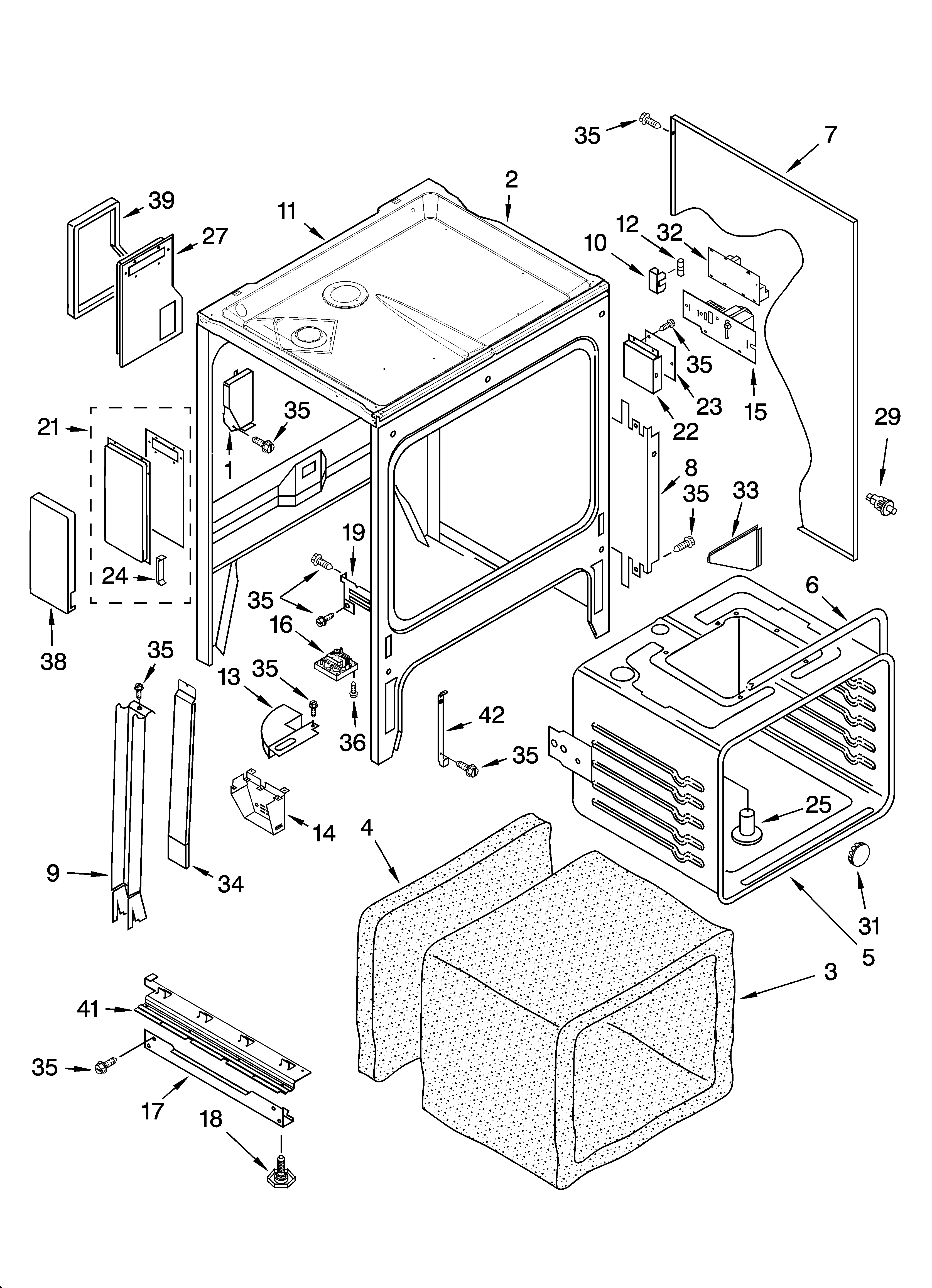 Oven chassis parts