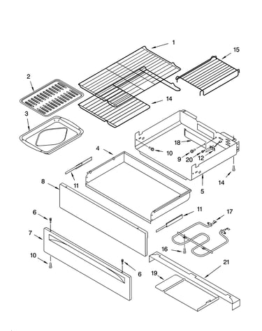 Warming drawer & rack parts