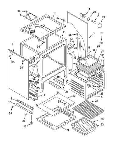 Oven chassis parts