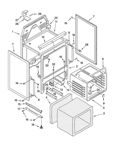 Oven chassis parts