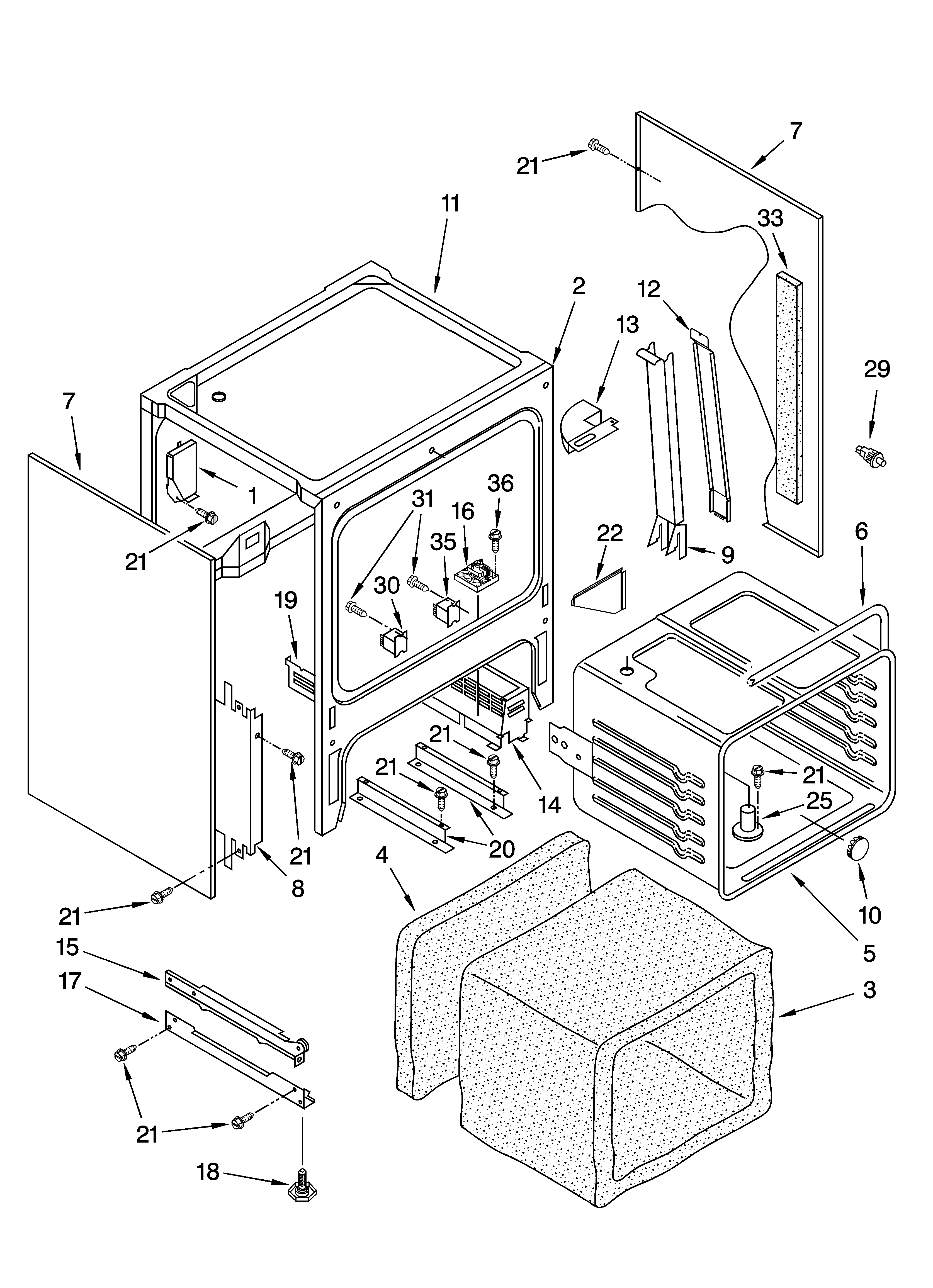 OVEN CHASSIS PARTS