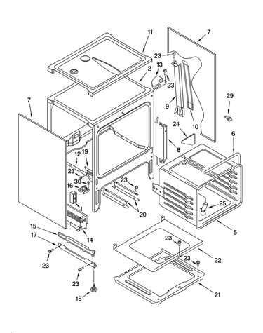 Oven chassis parts