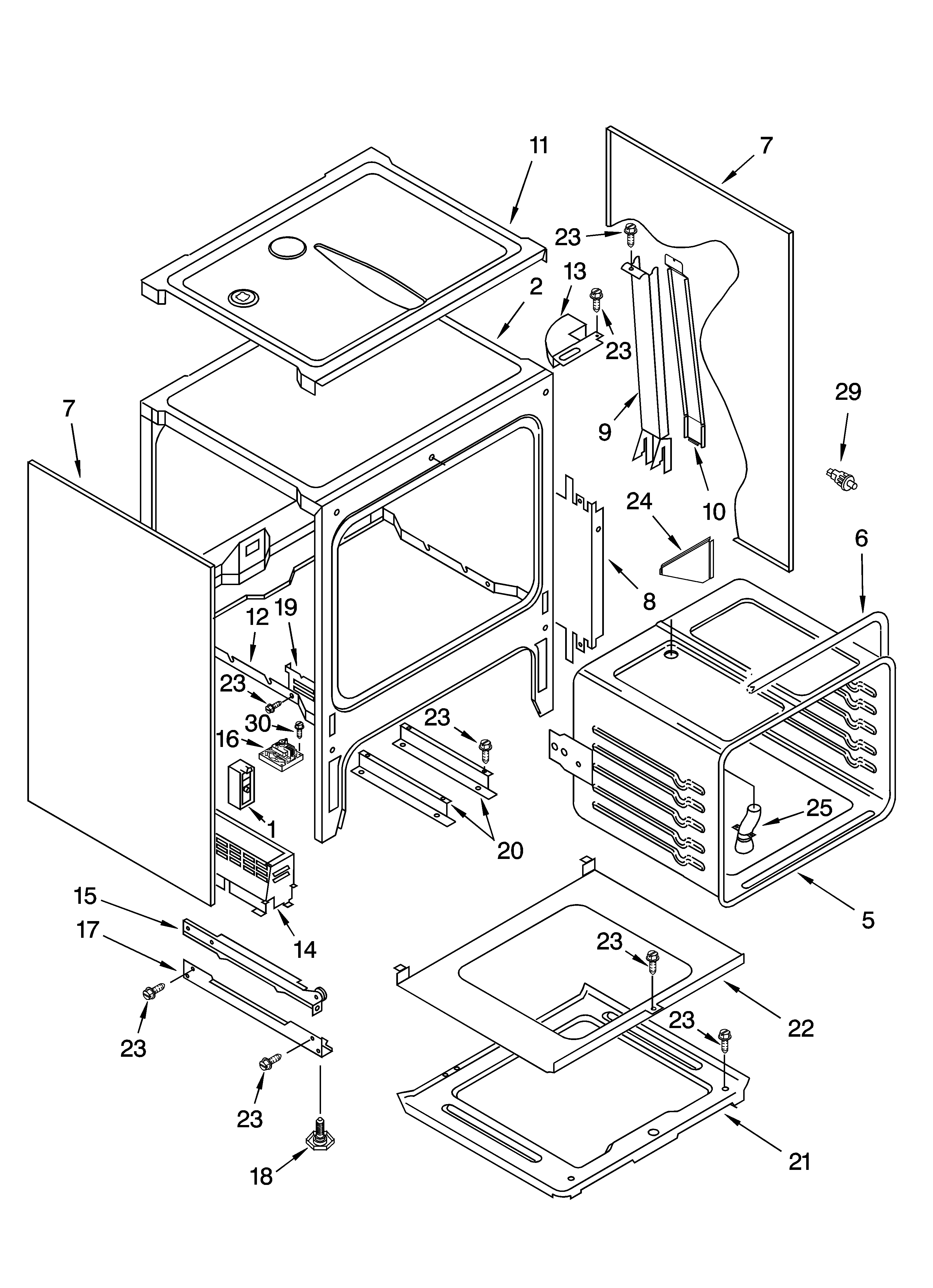Oven chassis parts