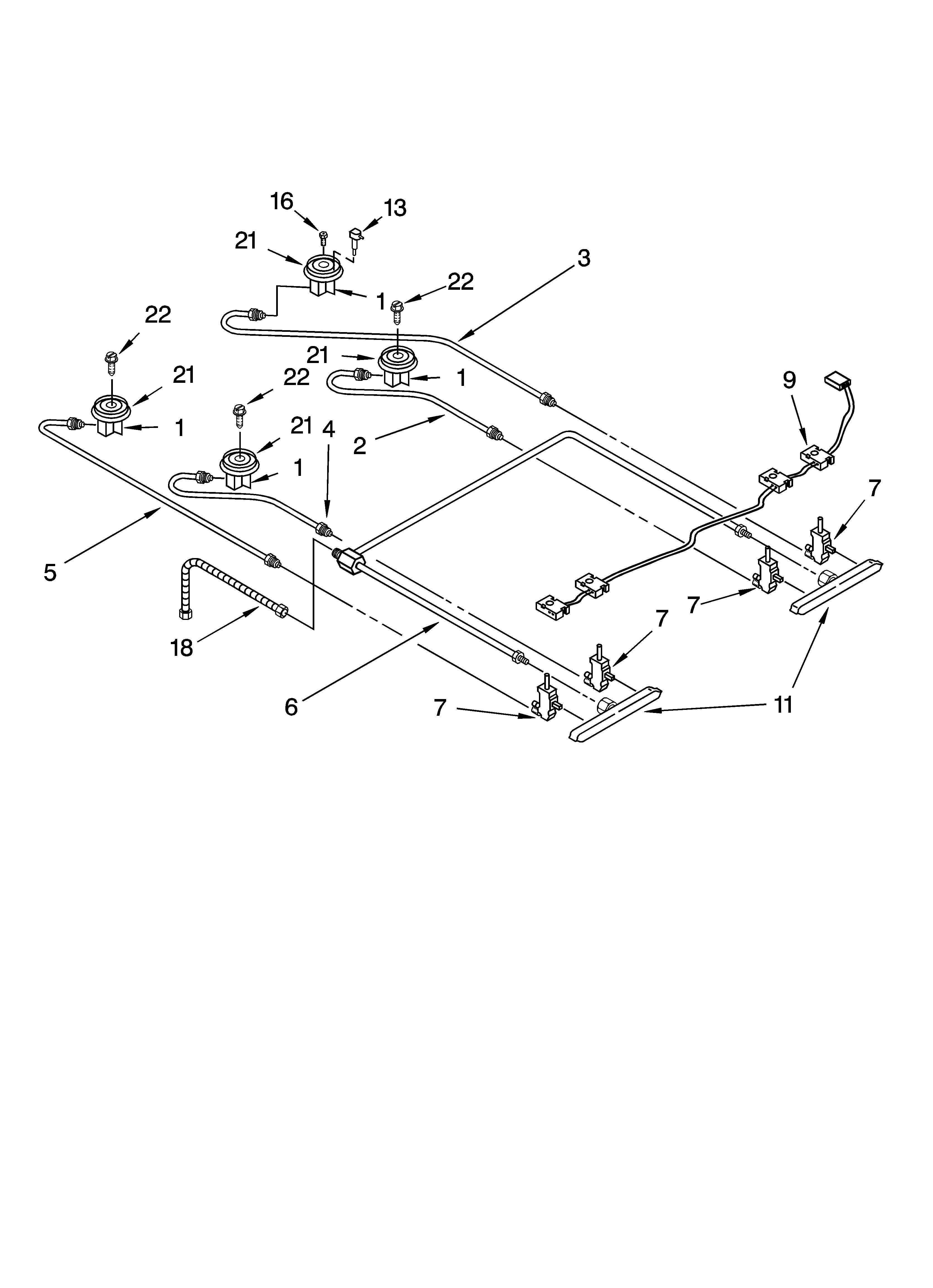 Cooktop burner parts
