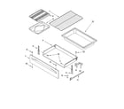 Whirlpool YSF387LEKQ0 drawer & broiler parts diagram