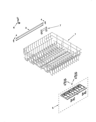 Upper rack and track parts