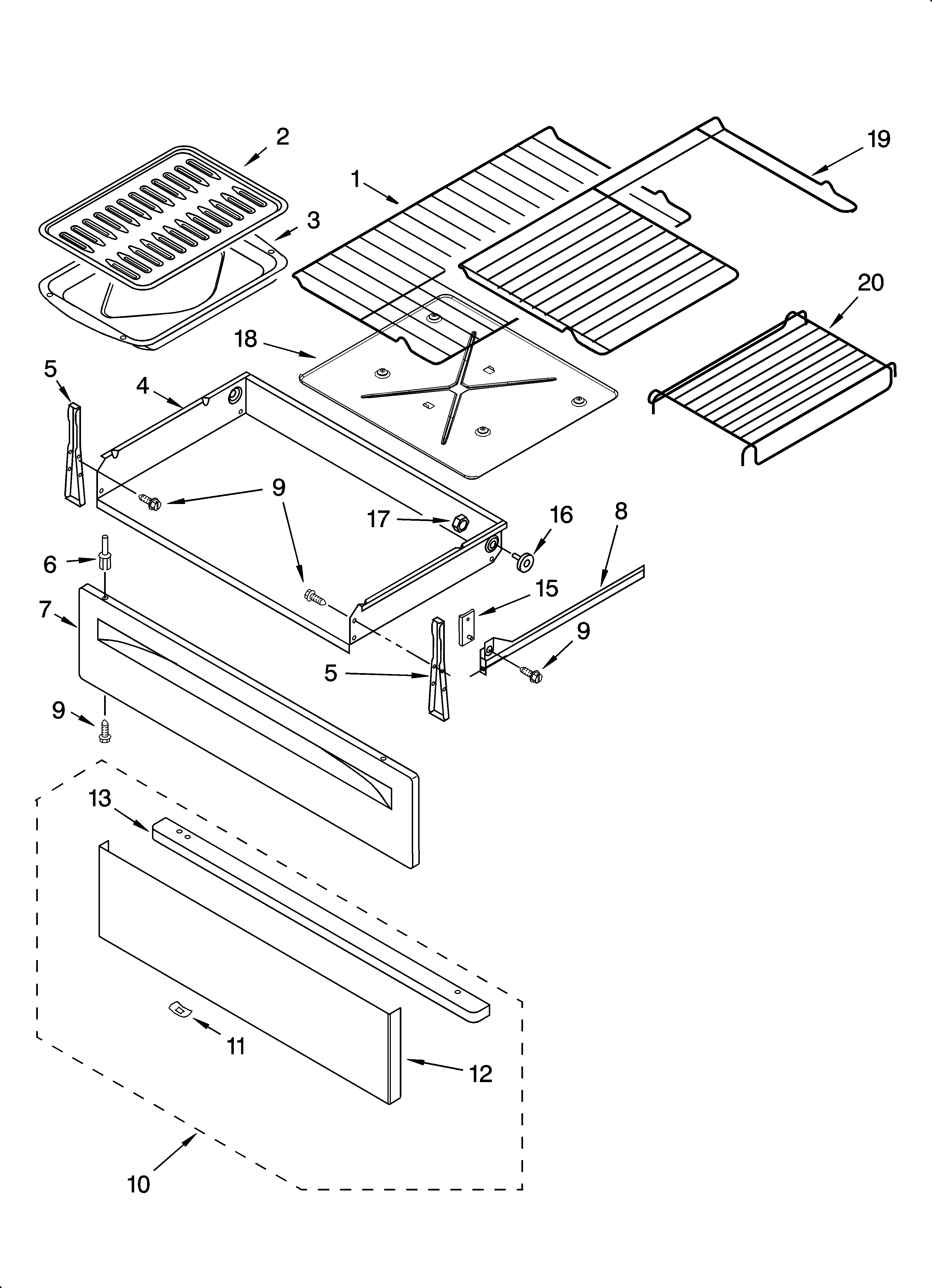 Drawer & broiler parts