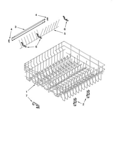 Upper rack and track parts