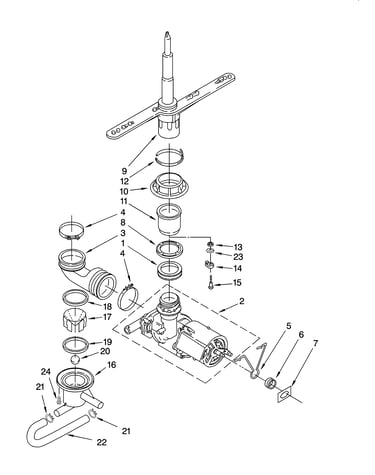 Pump and spray arm parts