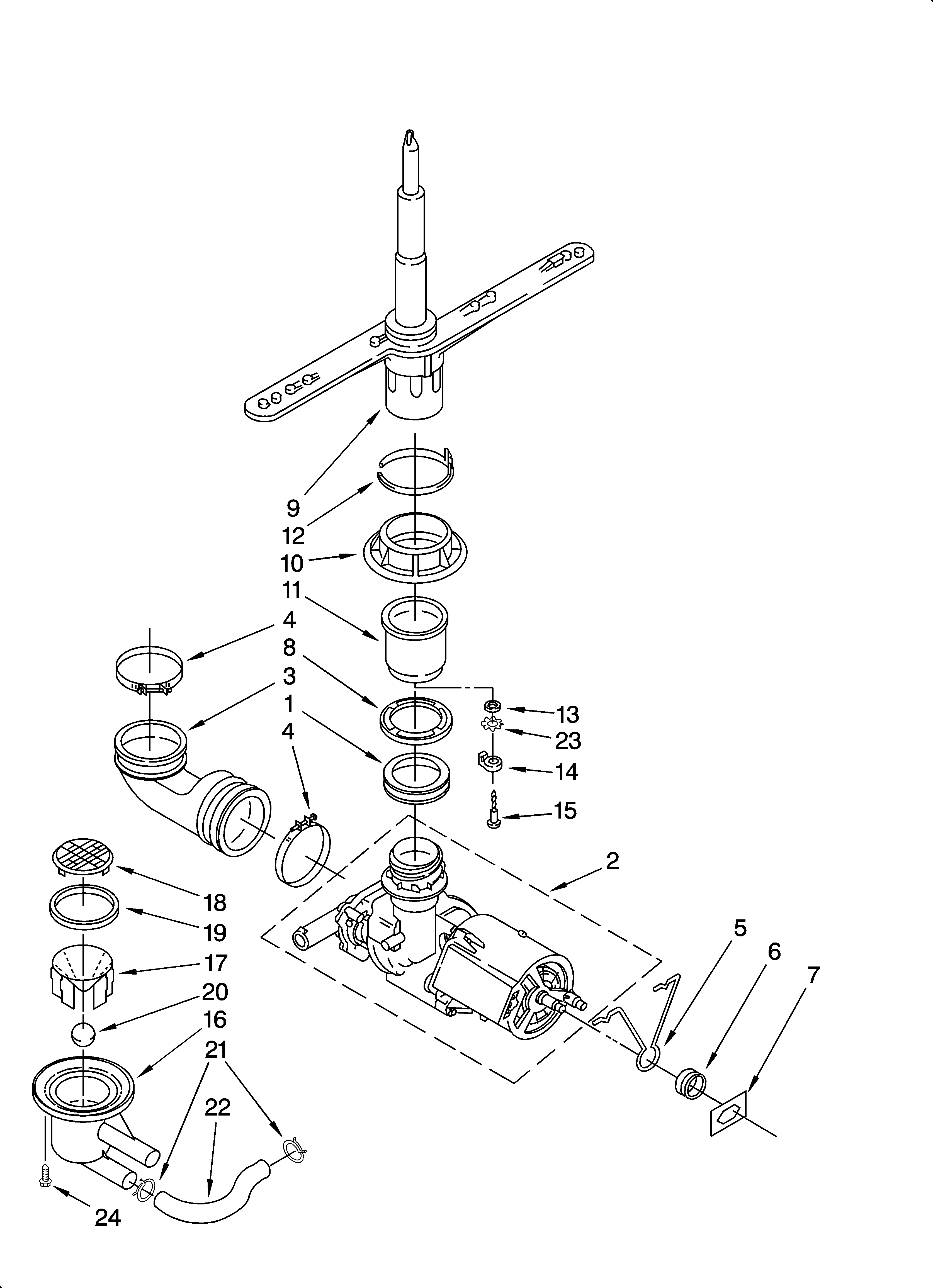Pump and spray arm parts