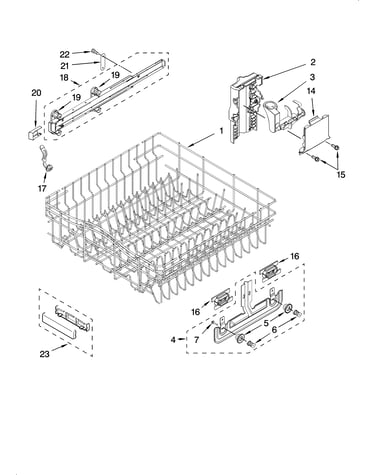 Upper rack and track parts