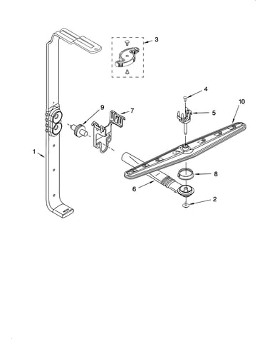 Upper wash and rinse parts