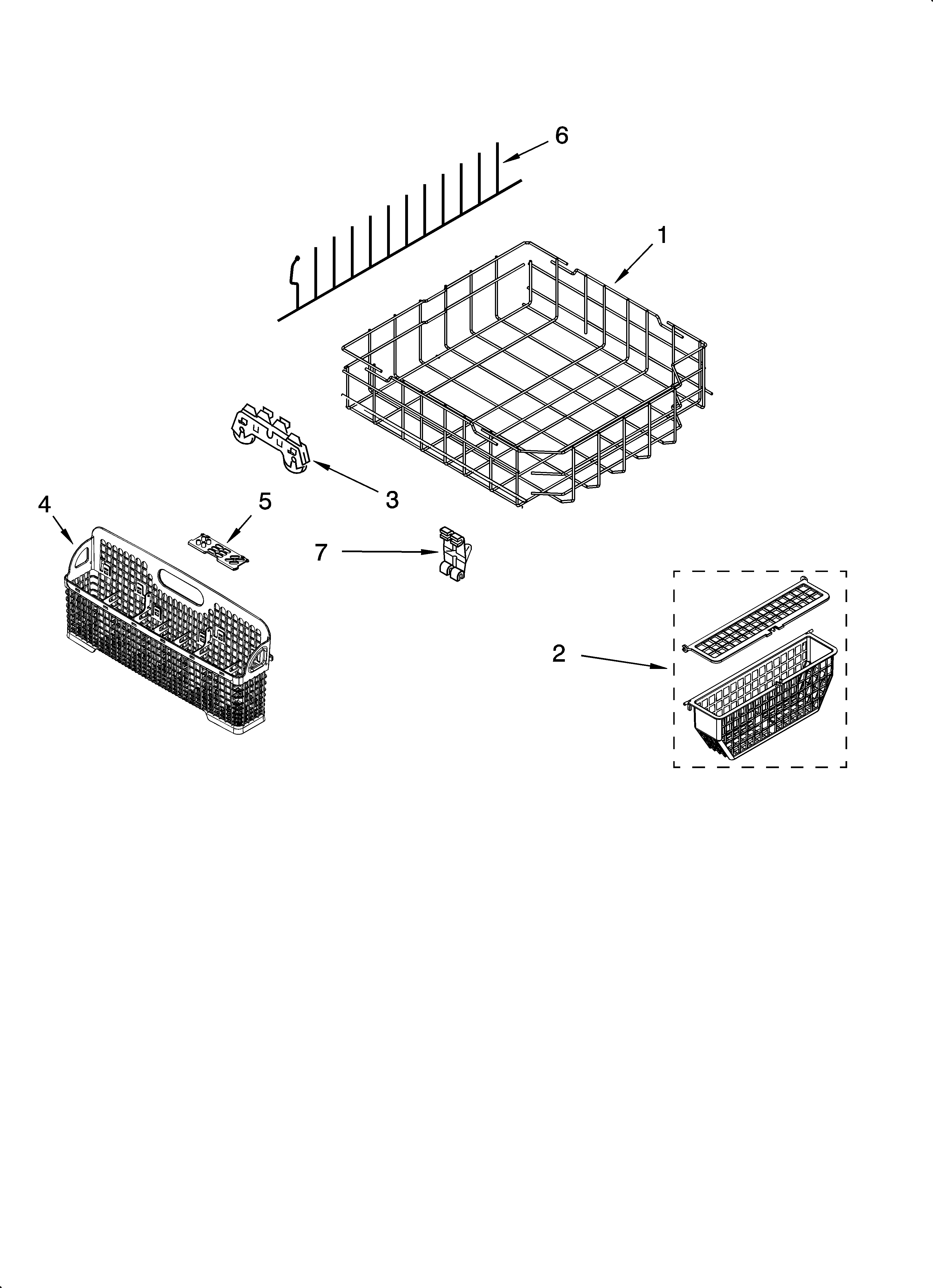 Lower rack parts, optional parts (not included)