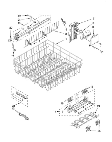 Upper rack and track parts