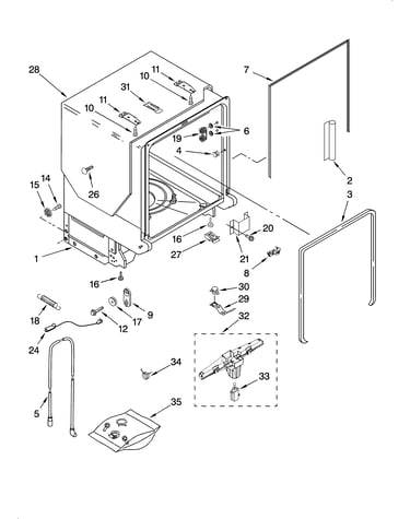 Tub and frame parts