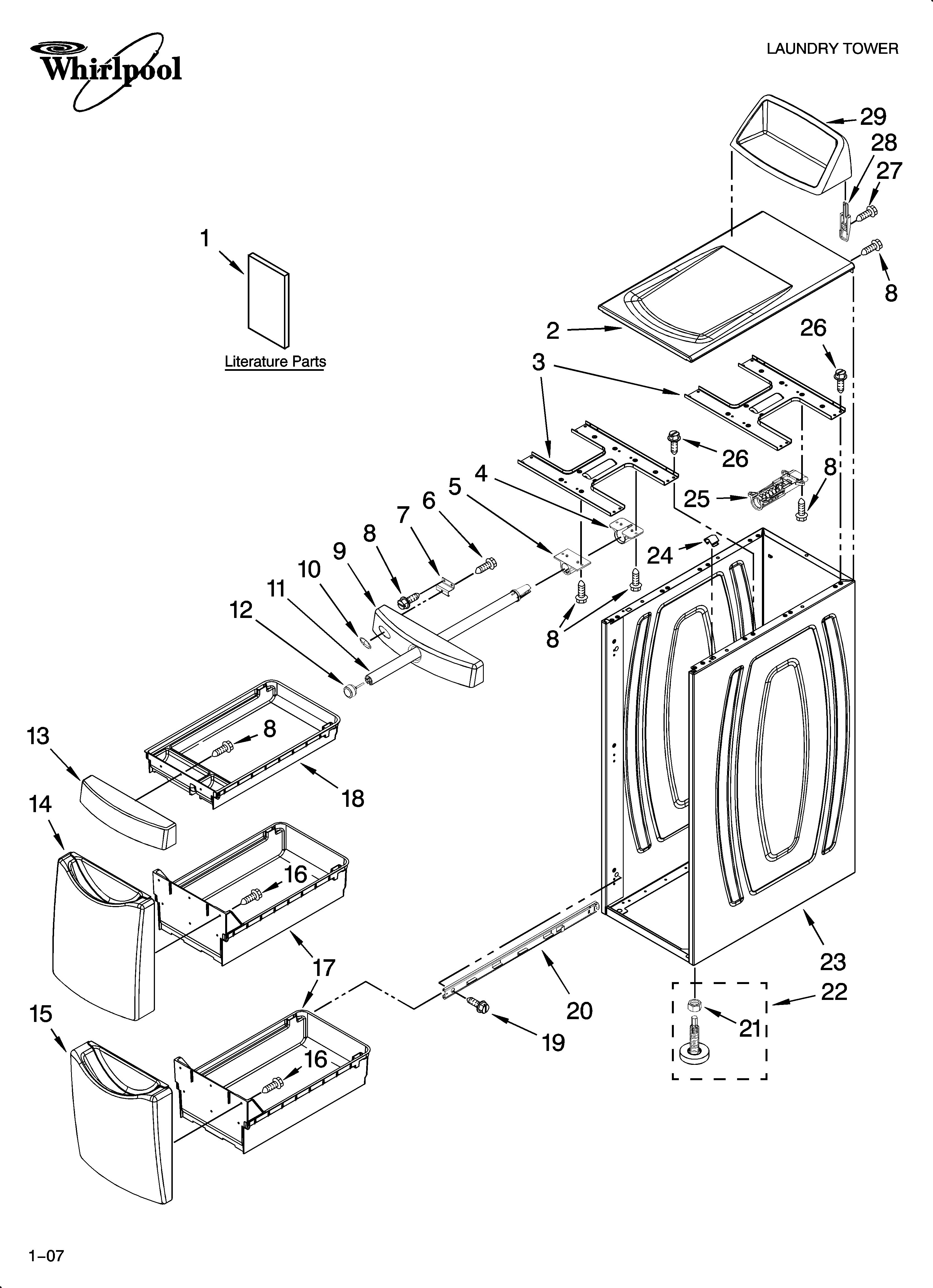 Cabinet and drawer parts