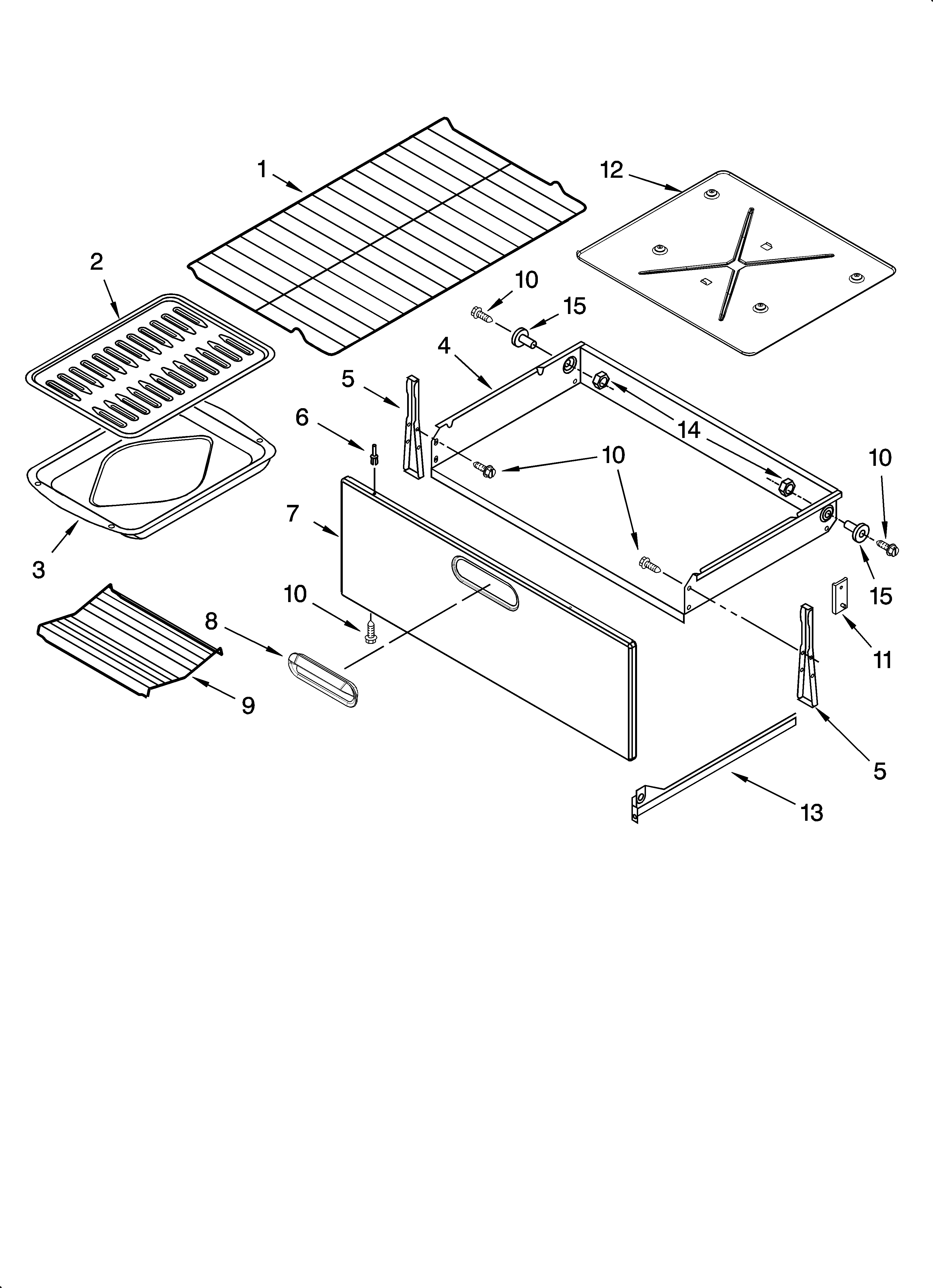Drawer & broiler parts, optional parts