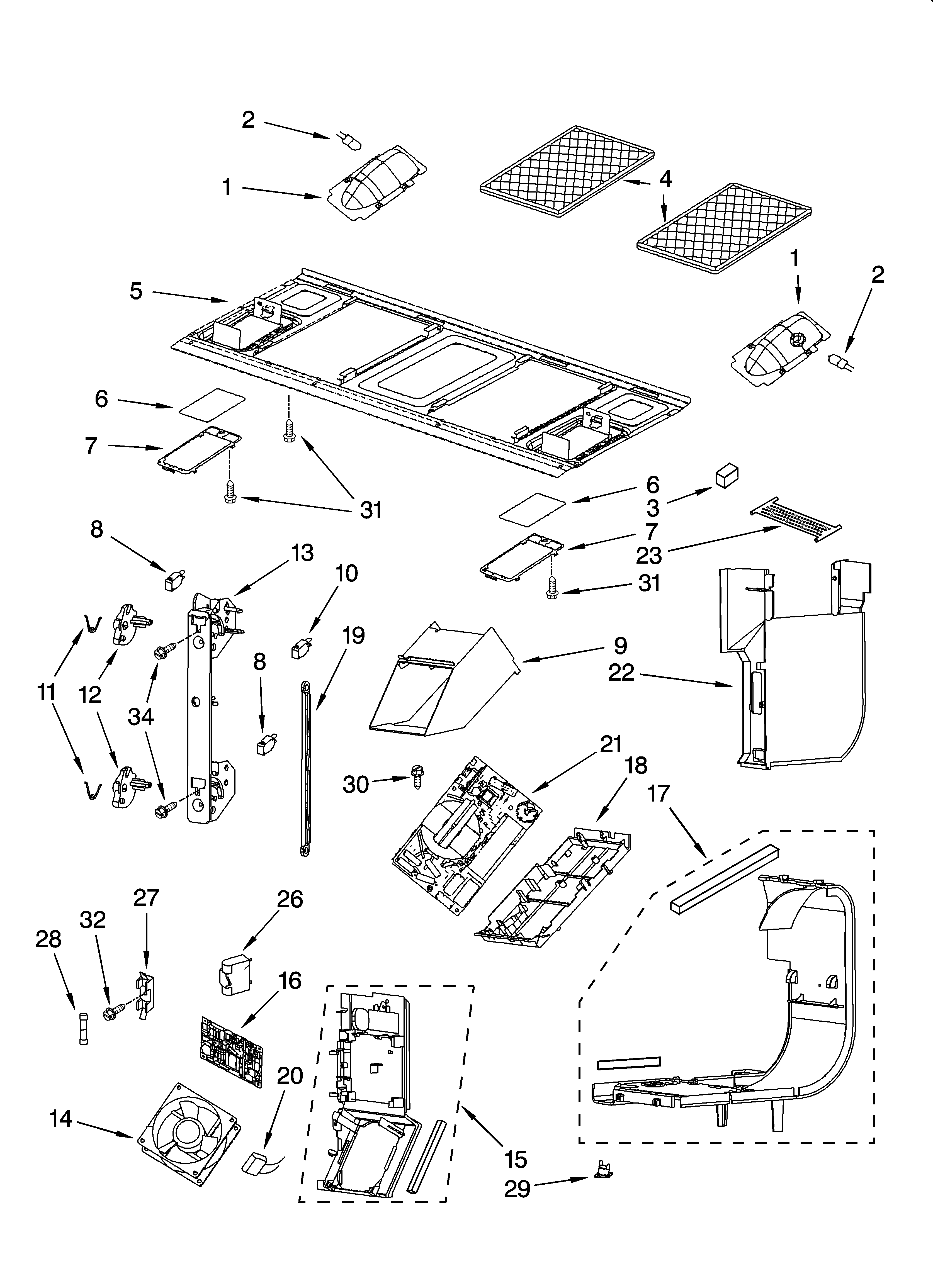 Interior and ventilation parts