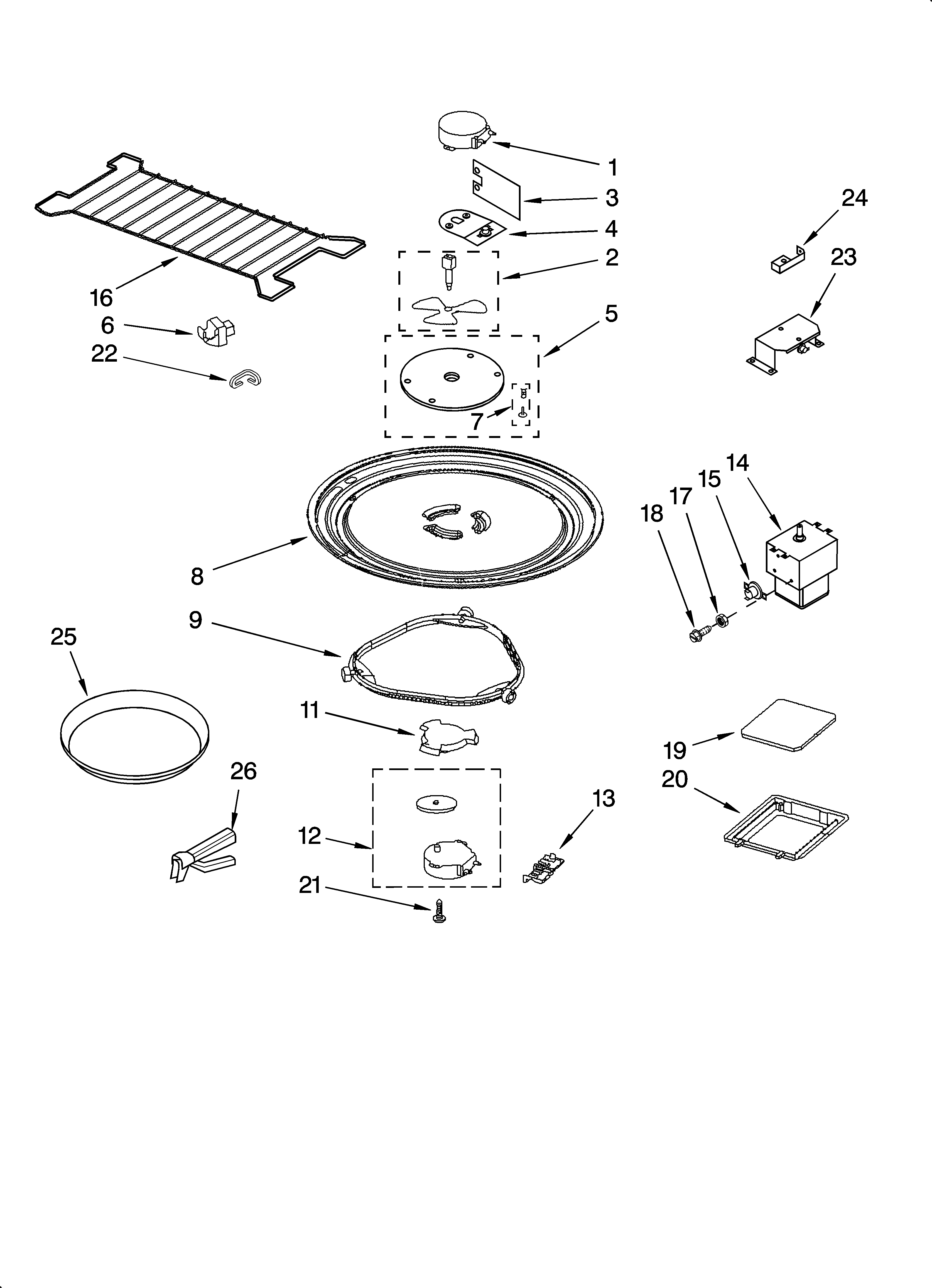 Magnetron and turntable parts