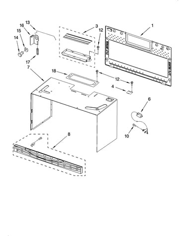 Cabinet and installation parts