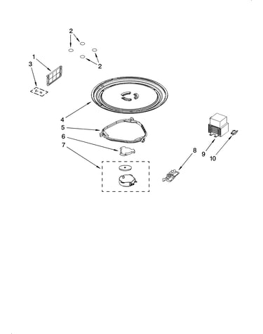 Magnetron and turntable parts