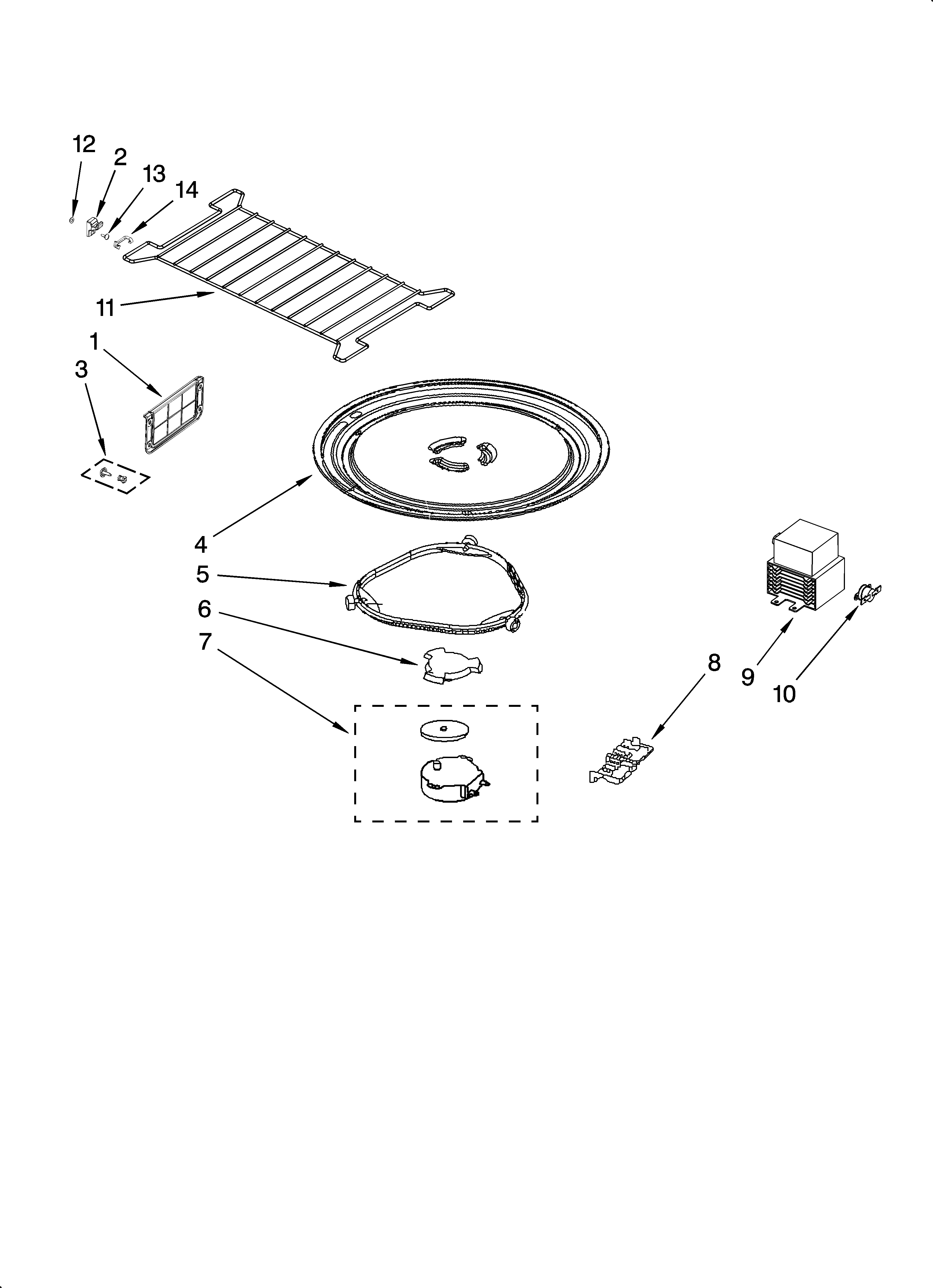 Magnetron and turntable parts