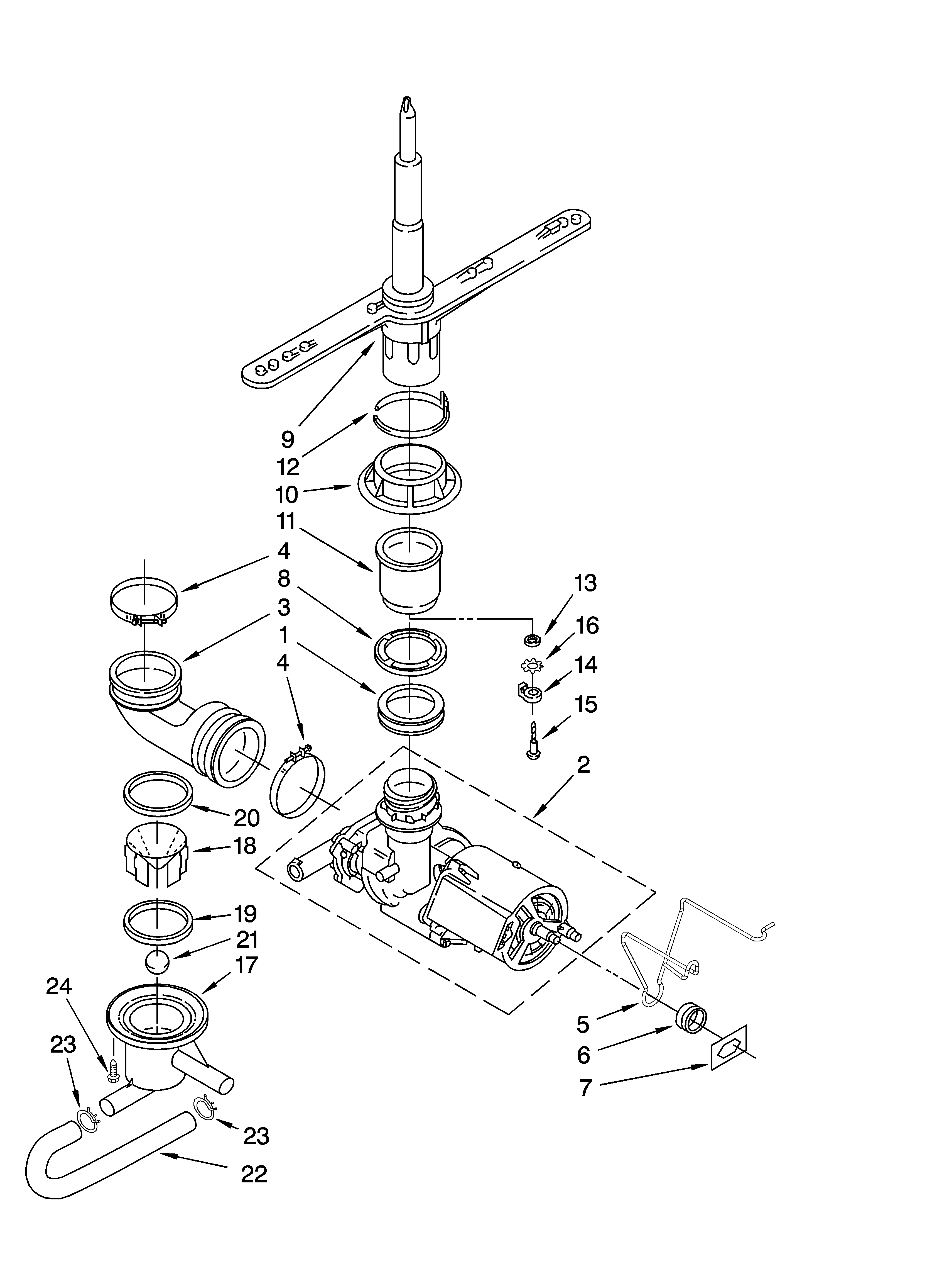 Pump and spray arm parts