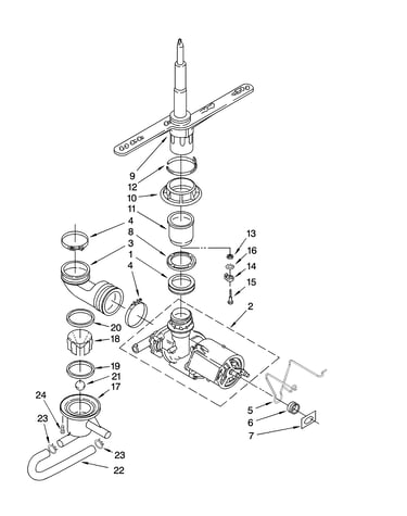 Pump and spray arm parts