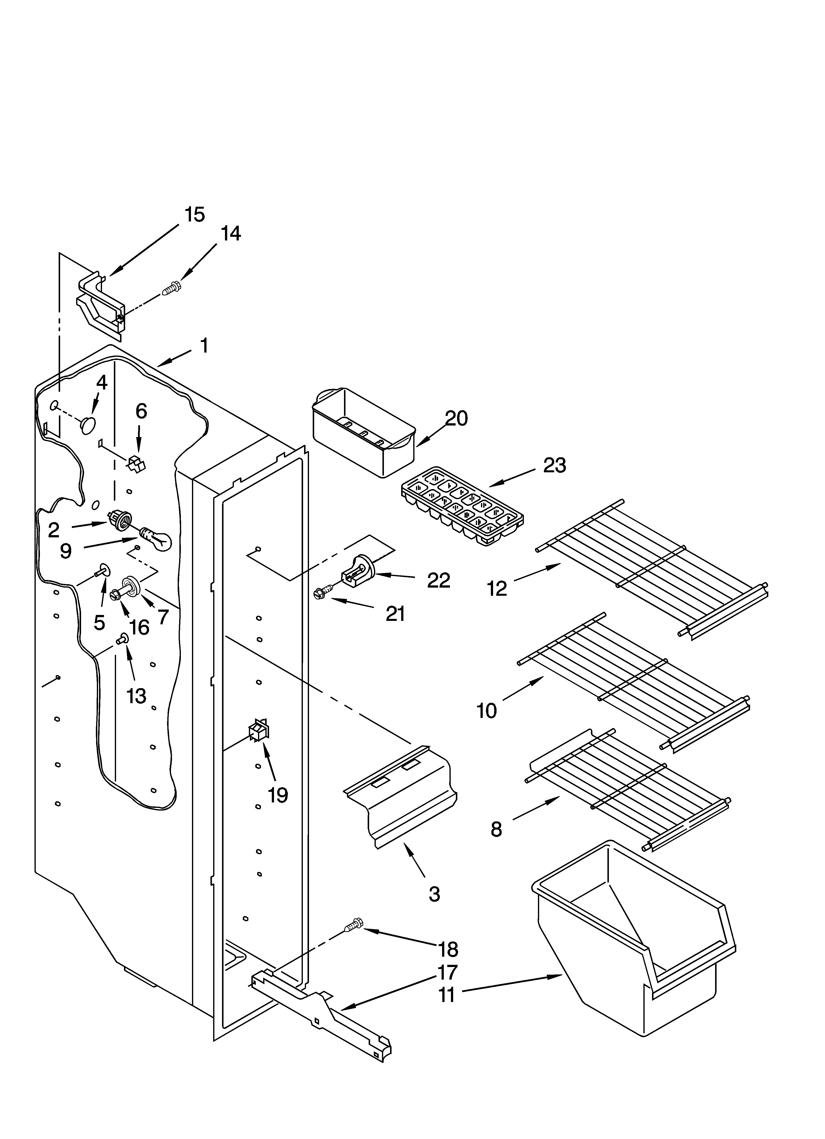 Freezer liner parts
