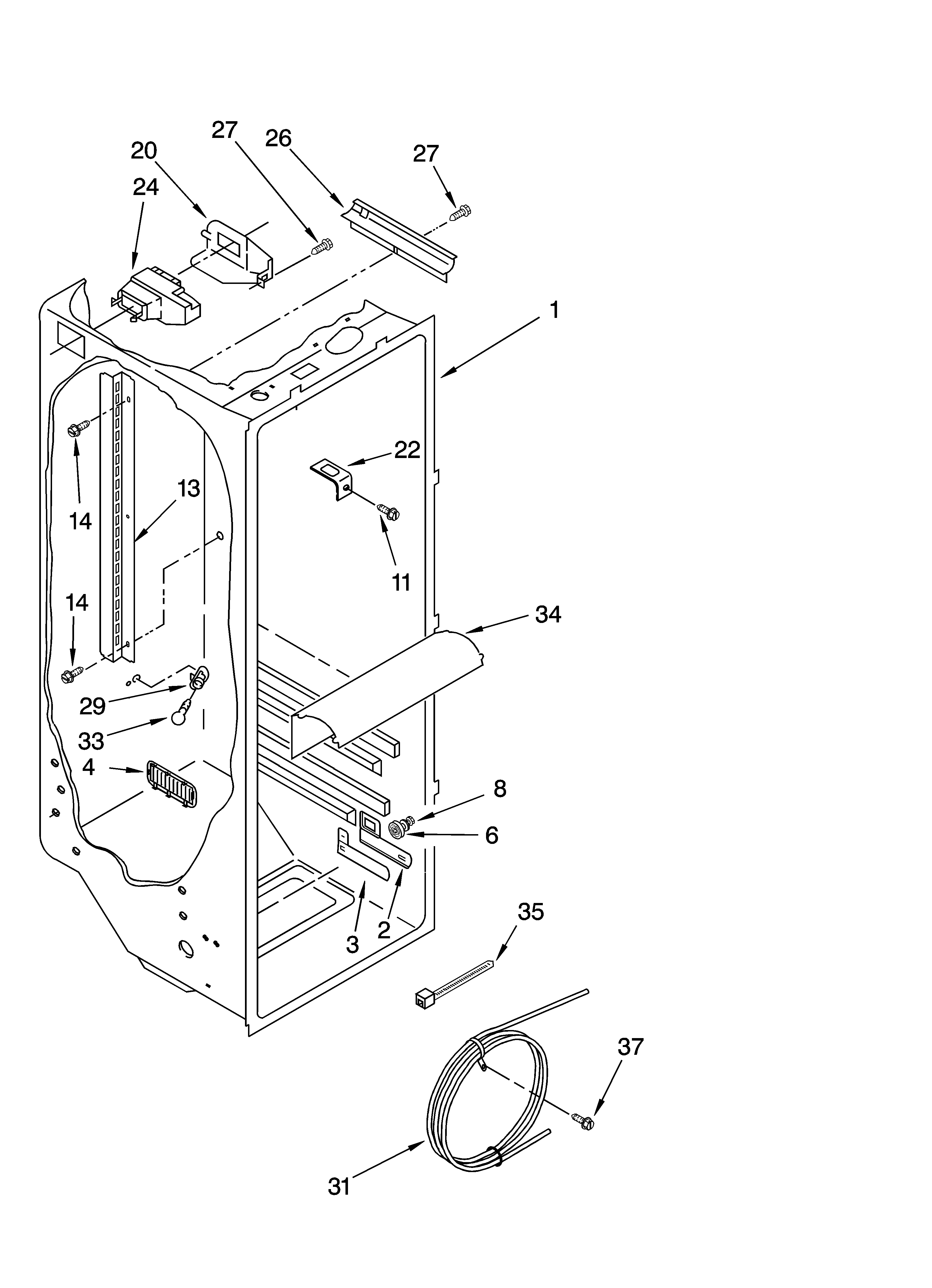 Refrigerator liner parts