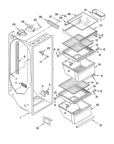 Refrigerator liner parts
