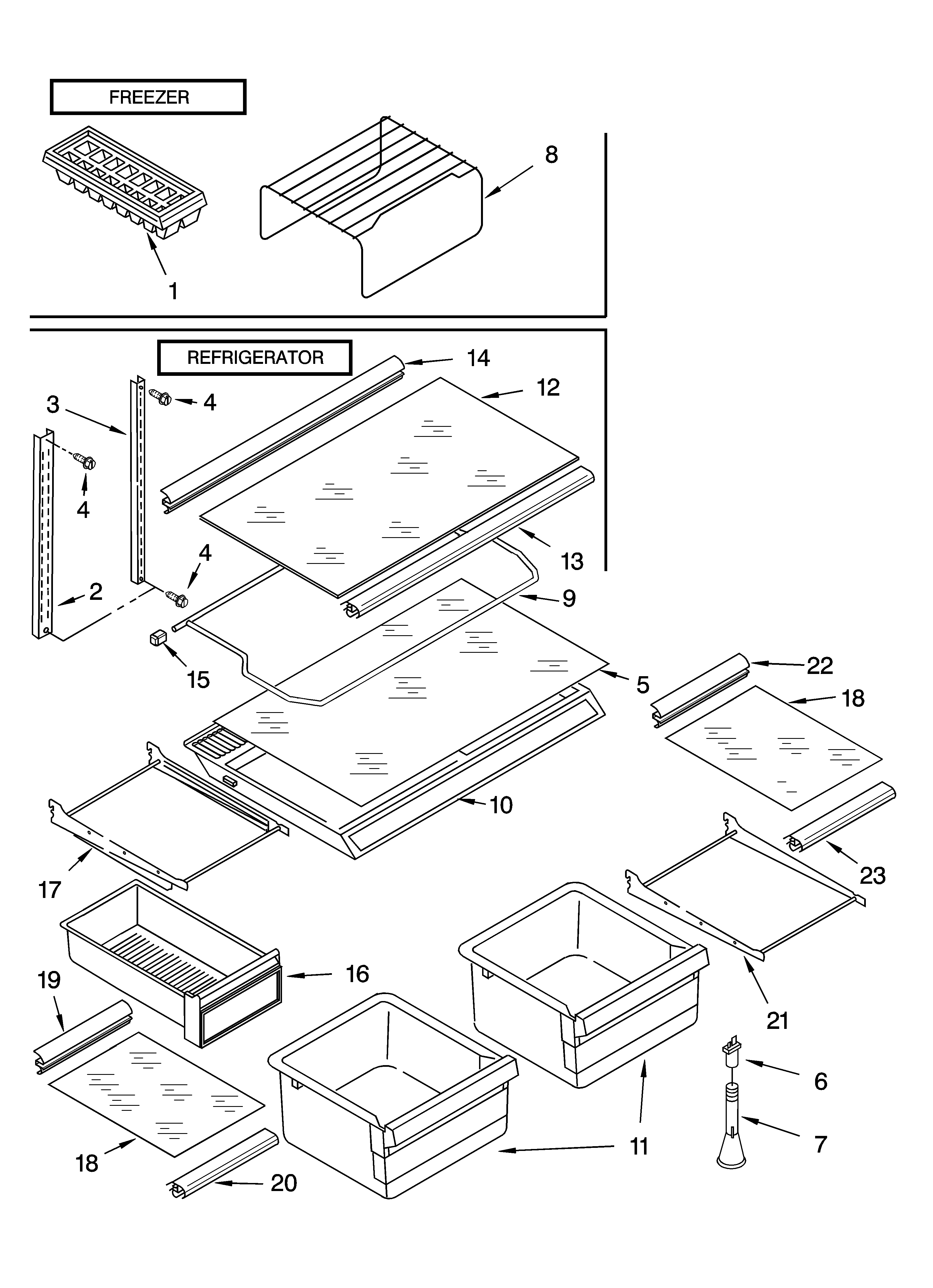 Shelf parts, optional parts