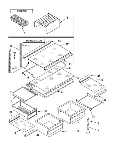 Shelf parts, optional parts