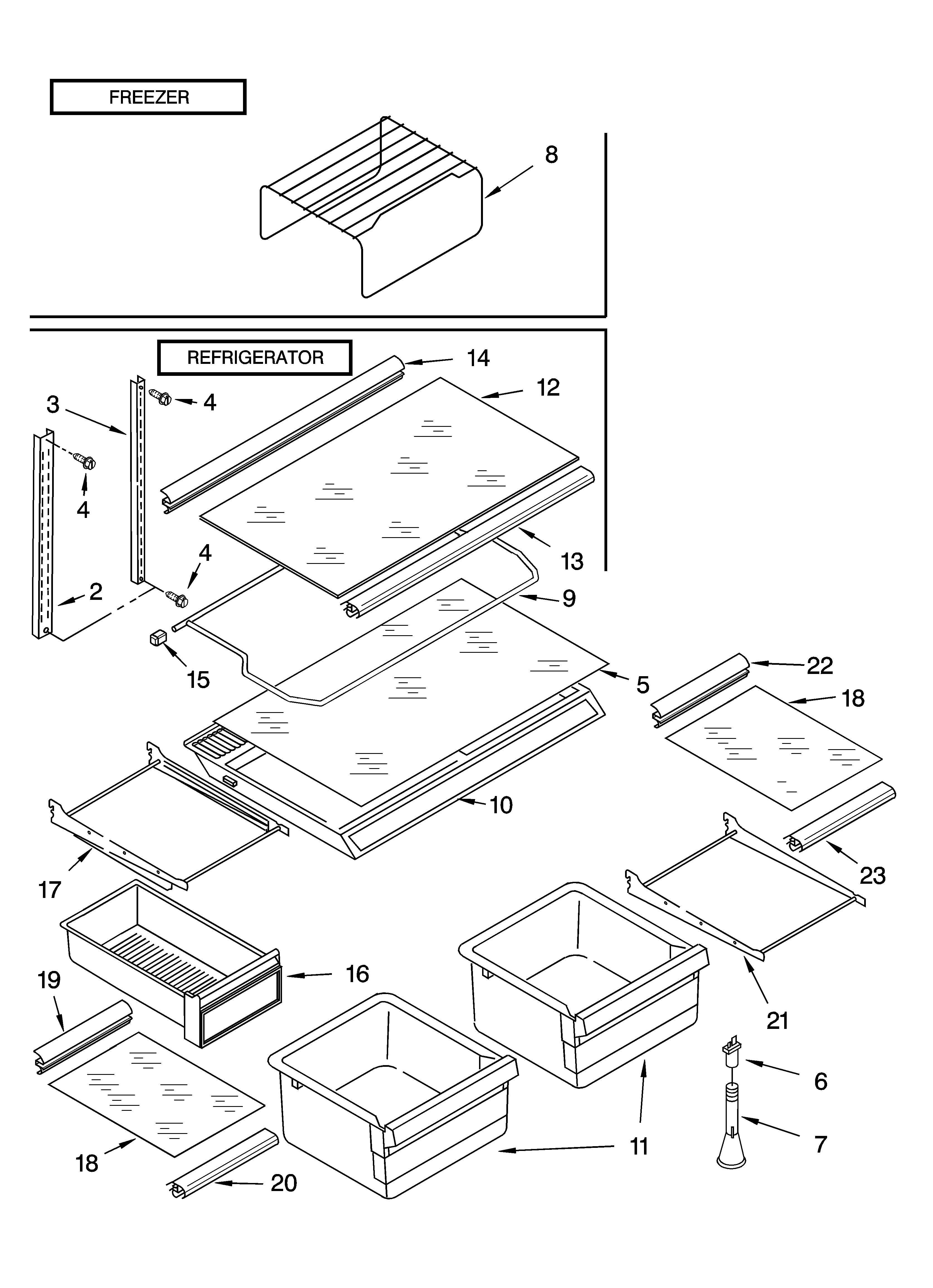 Shelf parts, optional parts