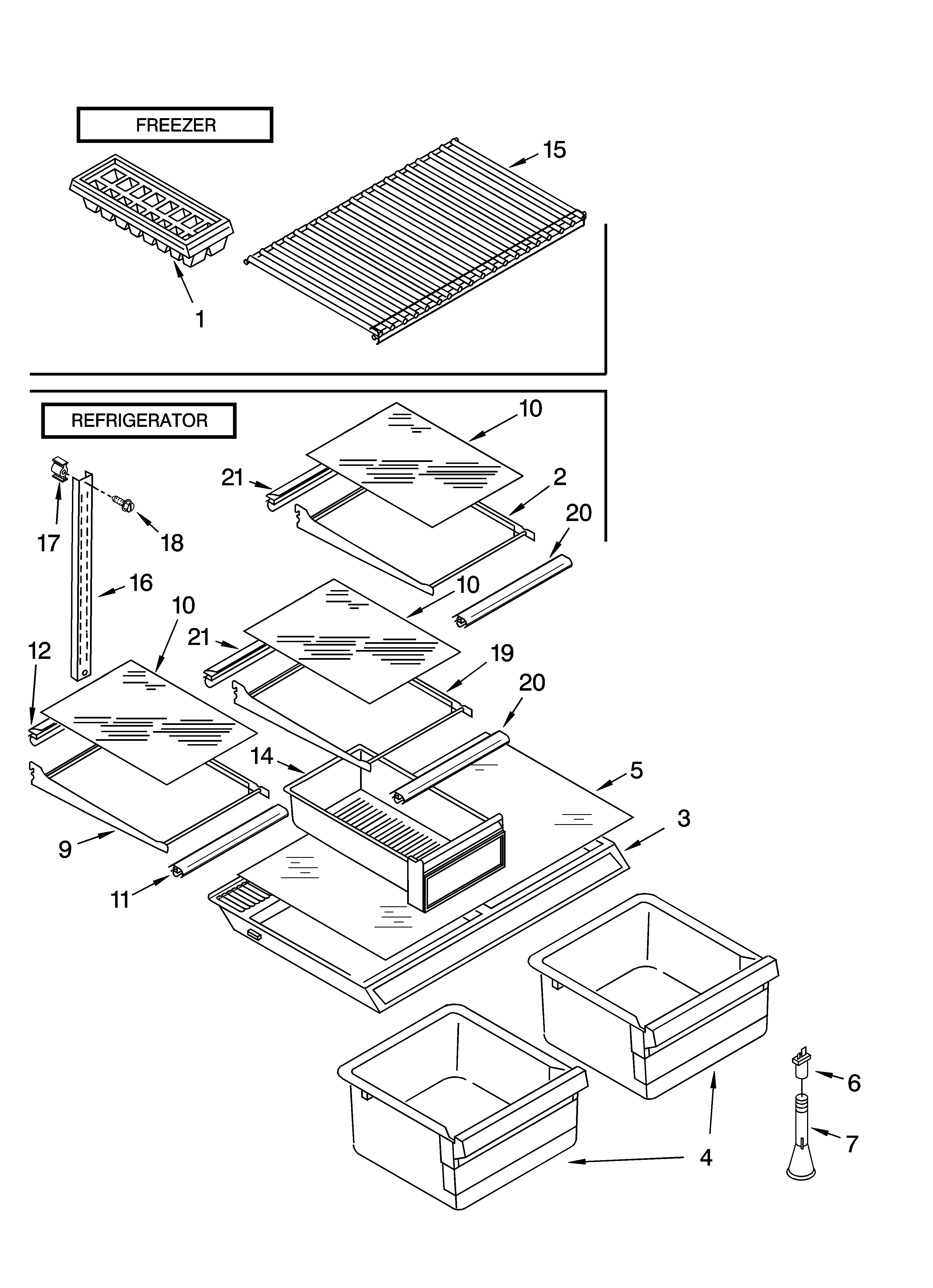 Shelf parts, optional parts
