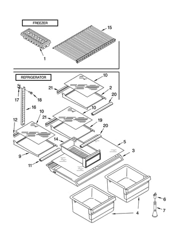 Shelf parts, optional parts